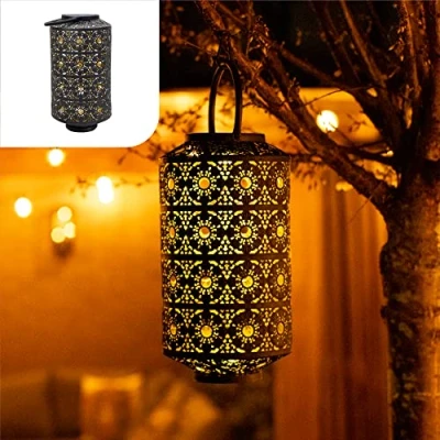 Abbildung von Gadgy Solarlaterne für außen Garten XL Wasserdichte Orientalische Laterne Solarlampe tisch nachhaltige Beleuchtung Solar Deko Outdoor