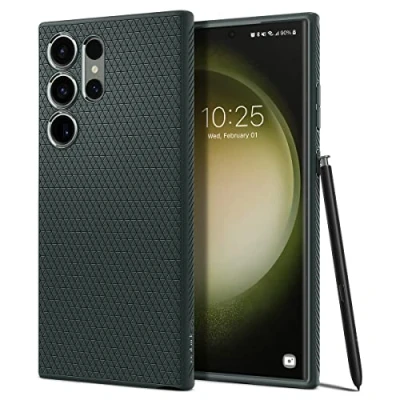 Abbildung von Spigen Liquid Air Hülle Kompatibel mit Samsung Galaxy S23 Ultra 5G Abyss Green