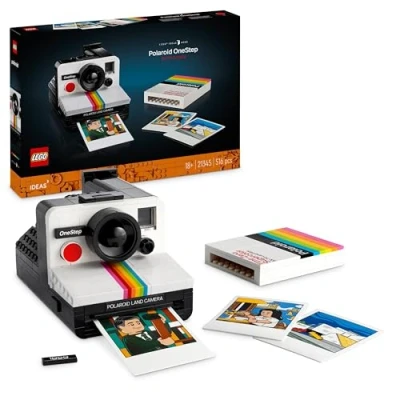 Abbildung von LEGO Ideas Polaroid OneStep SX 70 Kamera Set für Erwachsene, Sammlerstück mit authentischen Details, kreative Beschäftigung, Fotografie Geschenke Männer, Frauen, Ihn, Sie &amp; Teenager 21345
