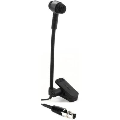 Abbildung von Shure PGA98H TQG Kondensator Clip On Instrumentenmikrofon mit Schwanenhals und TA4F Stecker (TQG) zur Verwendung Funksystemen, Schwarz