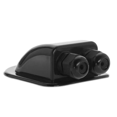 Abbildung von Offgridtec© Dachdurchführung 2 Fach Schwarz für Kabelaußendurchmesser 3 12mm Wohnmobil Caravan Boot Solar Kabeldurchführung ABS
