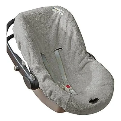 Abbildung von Andy &amp; Helen Bezug für Babyschale aus Frottee praktisches und bequemes Einziehen dank Gummizug an allen gängigen Babyschalen Grau