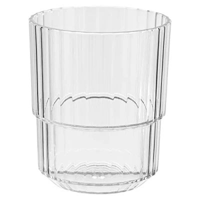 Abbildung von APS 10562 Trinkbecher LINEA Hochwertiges Tritan Kunststoff Trinkglas mit 0,3 Liter, BPA frei, stapelbar, bruchfestes Mehrweg Glas, wiederverwendbar und spülmaschinenfest, 300 ml, crystal clear