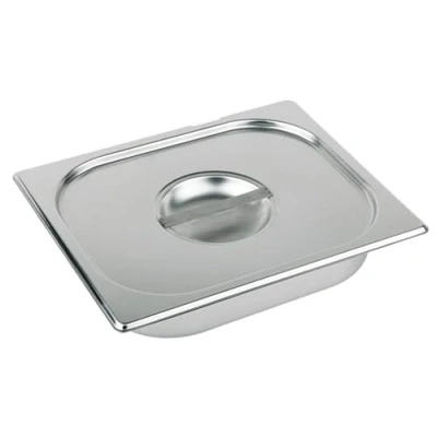 Abbildung von APS 81295 GN 1/2 Deckel ohne Löffelaussparung, rostfreier Edelstahl, Abmessungen 325 x 265 mm/Höhe 35 mm