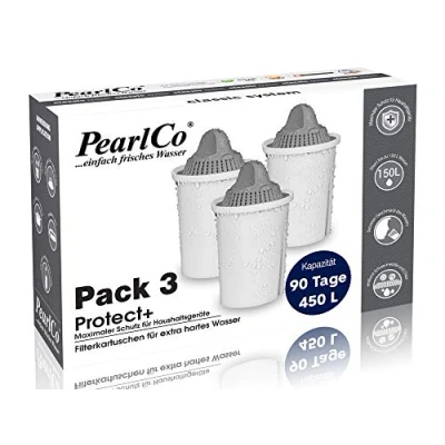 Abbildung von PearlCo Protect+ Classic Pack 3 Filterkartuschen für sehr hartes Wasser passt zu Brita