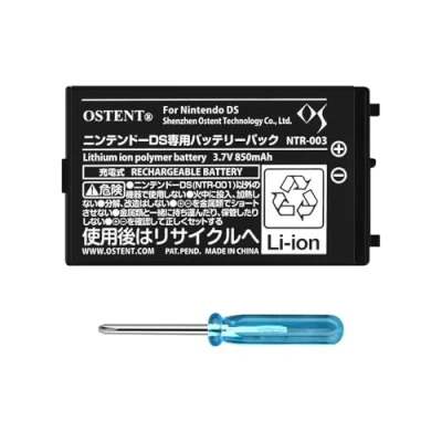 Abbildung von OSTENT 850 mAh Wiederaufladbarer Lithium Ionen Akku + Tool Pack Kit Kompatibel für Nintendo DS NDS