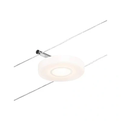 Abbildung von Paulmann 94427 CorDuo LED Seilsytem Spot DiscLED DC incl. 1x4,5 Watt erweiterbar Chrom matt, Drahtseil Metall 3000 K