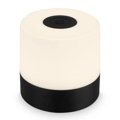 Abbildung von BRILONER Mini LED Tischlampe Kabellos, Dimmbare Nachttischlampe Touch, Schreibtischlampe, Leselampe, Tischleuchte Outdoor &amp; Indoor, USB C, Camping Lampe, Warmweißes Licht, 7x7 cm, Schwarz