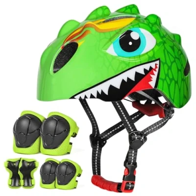 Abbildung von VICTGOAL Fahrradhelm Kinder zu Radsport Niedliche Cartoon 3D Gestaltet Kinderhelm für Fahrrad Skateboard Rollschuh Jungen und Mädchen Verstellbare Größe (Rot Set mit Klingel, S (50 54 cm))