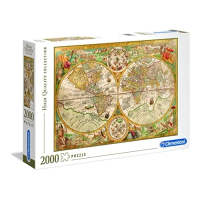 Abbildung von Clementoni 32557 Antike Landkarte Puzzle 2000 Teile ab 9 Jahren, buntes Erwachsenenpuzzle mit kräftigen Farben, Geschicklichkeitsspiel für die ganze Familie, schöne Geschenkidee