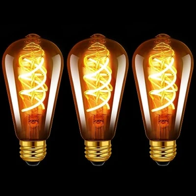 Abbildung von LVWIT Vintage Glühbirne E27 ST64 LED 4.9W Warmweiss 2200K Antike Wicklung Filament Glühlampe für Nostalgie und Retro Beleuchtung im Haus Café Bar 3er Pack