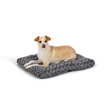 Abbildung von Amazon Basics Maschinenwaschbar Hundebett und Haustierbett für Hunde Katzen Waschbar Strapazierfähig, Sehr Klein, 59 x 46 6 cm (L W H), Graue Wirbel
