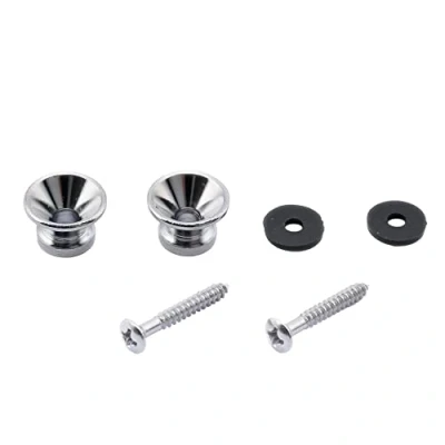 Abbildung von Musiclily Gitarrengurt Knöpfe Strap Buttons Endpins Metall Endknopf Gurtpin für Klassische Elektrische Akustik Gitarre Bass Ukulele,Chrom(2 Stück)