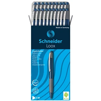 Abbildung von Schneider Loox Kugelschreiber (Schreibfarbe: blau, Strichstärke M, Druckmechanik, dokumentenechte Mine) 20er Packung blau