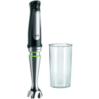 Abbildung von Braun MultiQuick 7 MQ 7000X Stabmixer mit 600 ml Mix &amp; Messbecher, zum Pürieren von Zutaten für Suppen Smoothies, stufenlose Geschwindigkeitseinstellung, 1000 W, Schwarz