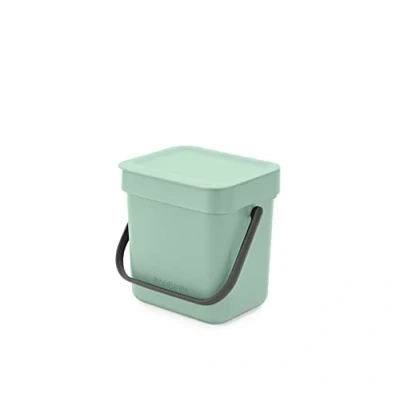 Abbildung von Brabantia Sort &amp; Go Abfallbehälter 3L Kleiner Recyclingbehälter Tragegriff Pflegeleicht Für die Arbeitsplatte oder den Küchenschrank Küchenmülleimer Jade Green 19 x 14 18 cm