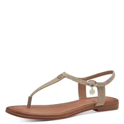 Abbildung von s.Oliver Damen Zehentrenner mit verstellbarem Riemchen Vegan, Gold (Champagne), 37 EU