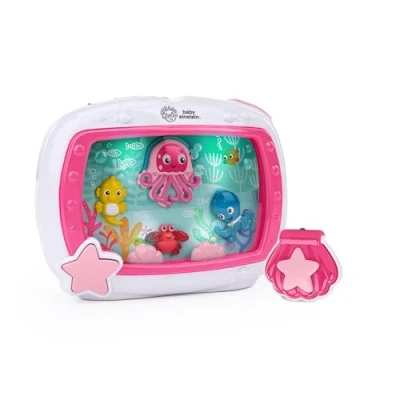 Abbildung von Baby Einstein Sea Dreams Soother, Einschlafhilfen &amp; Weißes Rauschen, 25+ Min. Musik Ozeanklänge, Fernbedient, White Noise Machine, Aquarium Nachtlicht, für Neugeborene +, Rosa