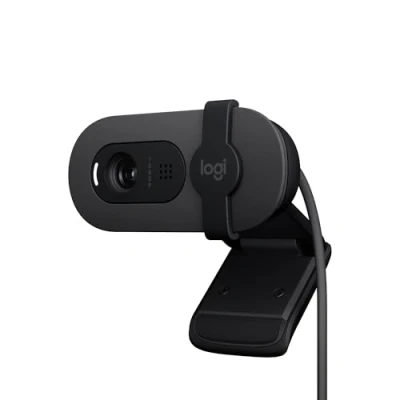 Abbildung von Logitech Brio 100 Full HD Webcam für Meetings und Streaming, Auto Lichtausgleich, integriertes Mikrofon, Abdeckblende, USB A, Microsoft Teams, Google Meet, Zoom mehr Graphit