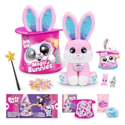 Abbildung von Pets Alive 9549A Magic Bunnies von ZURU, Pink Bunny (Candy), Large (32 cm)