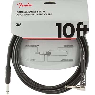 Abbildung von Fender Professional Series Gitarreninstrumentenkabel, 3m, Gerade/Winkel, Schwarz