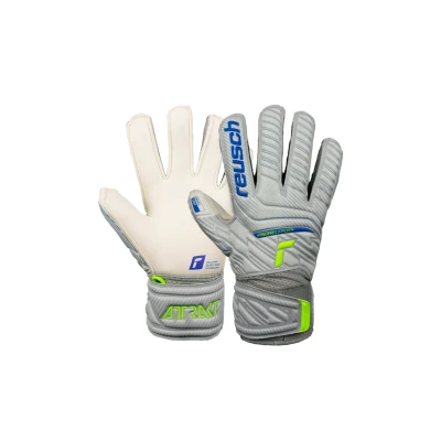 Abbildung von Reusch Unisex Torwarthandschuhe Attrakt Grip Finger Junior für alle Spielfeldoberflächen Vapor Gray/Safety Yello, 4, 5272810