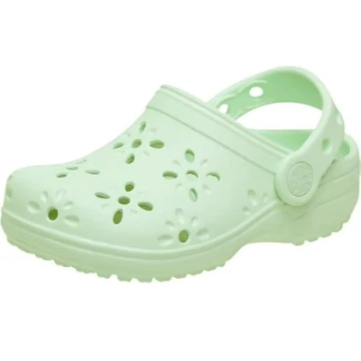 Abbildung von Crocs Unisex Kinder Classic Floral Cut Out Clog K Clog, Jade Tint, 33/34 EU