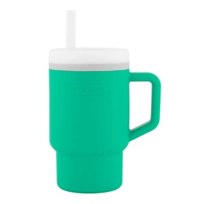 Abbildung von Infantino My 1st Tumbler Süßer Minibecher mit Auslaufsicherem Strohhalm und Kleinkindfreundlichem Griff, Fördert das Trinken, Leicht zu Reinigen, 255 ml, Alpine