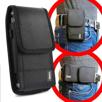 Abbildung von scozzi Handy Gürteltasche quer (L) Gürtel Tasche Handytasche Handyhalterung Halterung universal zB kompatibel mit Samsung S24 S23 S22 S21 A55 A54 für iPhone 15 14 13 12 XR FE Plus Ultra Mini Lite Pro