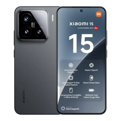 Abbildung von Xiaomi 15 Smartphone, 12+512GB, Schwarz, Handy ohne Vertrag, 50MP Leica Kamera, 120Hz WQHD+ AMOLED Display, Snapdragon 8 Elite, 5240mAh, 90W HyperCharge, Hyper AI, Dual SIM