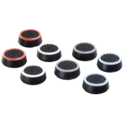 Abbildung von Hama „8in1“ Set Control Stick Aufsätze für Nintendo Switch Joy Con Controller (Thumb Caps besseren Grip, in 4 Farben) Analog Schutz Kappen schwarz weiß/ blau/ rot/ grau