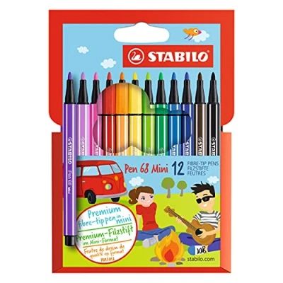 Abbildung von Premium Filzstift STABILO Pen 68 Mini 12er Pack mit 12 verschiedenen Farben