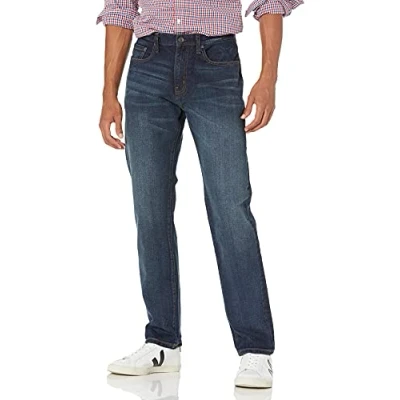 Abbildung von Amazon Essentials Herren Stretchjeans, athletische Passform, Dunkle Waschung, 32W / 32L