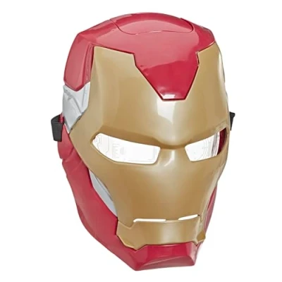 Abbildung von Marvel Avengers Iron Man Elektronische Maske mit coolen Lichteffekten, für Rollenspiele als Tony Stark und originelle Kostümidee