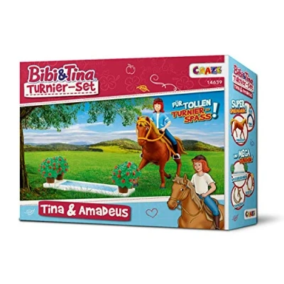 Abbildung von CRAZE Bibi und TINA Spielzeug Turnier Set &amp; AMADEUS Spielfiguren Pferde mit Zubehör Pony Spielset Mädchen Geschenk Spiele ab 3 Jahre 14639