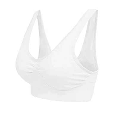 Abbildung von Boolavard ® Sport BH und Wohlfühl Bra nahtlos in Farbe Weiß Schwarz (XXXL: 136 141cm (100B+), Weiß)