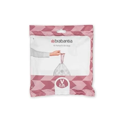 Abbildung von Brabantia Müllbeutel PerfectFit Spenderpackung (Code V 2L / 3L) Extra Starke müllsäcke Mit Zugband (40 Müllbeutel)
