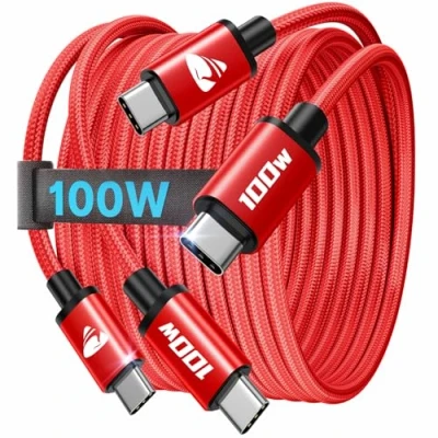 Abbildung von USB C auf Kabel 100W, [2Stück 1M+1M] 5A Schnellladekabel PD 4.0 Ladekabel für iPhone 16 15 Pro Max, Samsung S24 S23 S22 S21, iPad Pro, MacBook Pro/Air, Pixel
