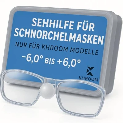 Abbildung von Khroom® Brillengläser Sehhilfe speziell für Schnorchelmasken z.B. Seaview Pro, Y, X, BC, 180, Z Kurzsichtige und Weitsichtige individuelle Linsen 6.0 bis +6.0 (+6.0, Rechts)