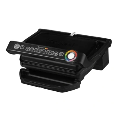Abbildung von Tefal OptiGrill Kontaktgrill, 6 Programme, Garstufenanzeige, Abnehmbare Platten, Manueller Modus, Elektrogrill, Schwarz, GC705816