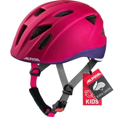 Abbildung von ALPINA XIMO L.E. Leichter, Sicherer &amp; Bruchfester Fahrradhelm Mit Optionalen LED Licht Für Kinder, deeprose violet matt, 47 51 cm