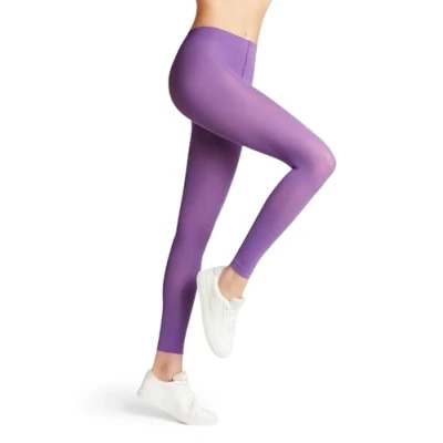 Abbildung von FALKE Damen Leggings Pure Matt 50 DEN W Le halb Blickdicht einfarbig 1 Stück, Lila Pink Iris 8943, S M
