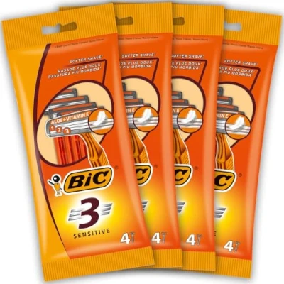 Abbildung von BIC 3 Sensitive Rasierer Herren, 16 Einwegrasierer mit je Klingen, Aloe Vera &amp; Vitamin E für eine sanfte Rasur