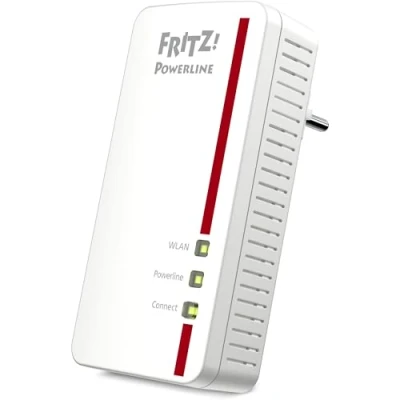 Abbildung von AVM Fritz!Powerline 1260E Single Adapter, WLAN, international, Erweiterung, PLC, IEEE P1901, 1200 Mbps, integrierte WLAN AC Basis, Mesh, 1 Gigabit, Port, 20002824, weiß/rot