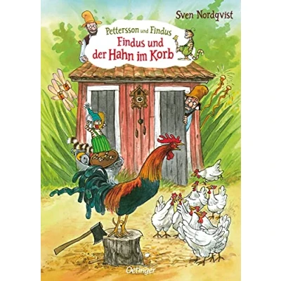 Abbildung von Pettersson und Findus. Findus der Hahn im Korb
