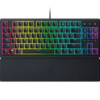 Abbildung von Razer Ornata V3 Tenkeyless Kompakte Flache Gaming Tastatur (Mecha Membran Switches, Tastenkappen mit Anti UV Beschichtung, Beleuchtete Separate Medientasten) QWERTY US Layout Schwarz