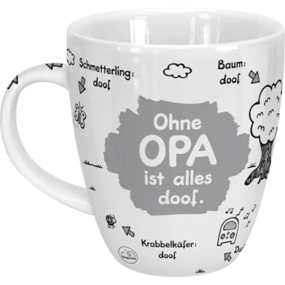 Abbildung von Sheepworld Tasse Ohne Opa ist alles doof Porzellan, 45 cl für Kaffee und Tee, mit Spruch, Geburtstag 45136