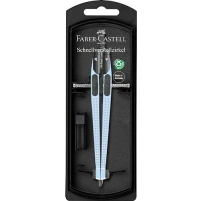 Abbildung von FABER CASTELL 574474 Schnellverstellzirkel Grip sky blue, inkl. Ersatzteilen und Zirkelminen