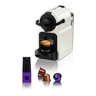 Abbildung von Nespresso Krups Inissia XN1001 Kapselmaschine kurze Aufheizzeit kompaktes Format Kaffeemenge einstellbar Direktwahltaste automatischer Kapselauswurf 0.7 L 34.2 x 19.1 32.7 cm Weiß