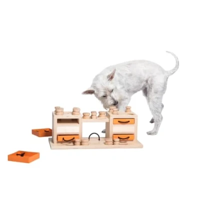 Abbildung von My Intelligent Dogs Two Towers Interaktives Hundespielzeug aus Holz Intelligentes Spielzeug für Hunde
